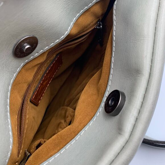 Patricia Nash Burnished Tooled Leather Francesca Organizer Crossbody Bag in Gray - Picture 8 of 12